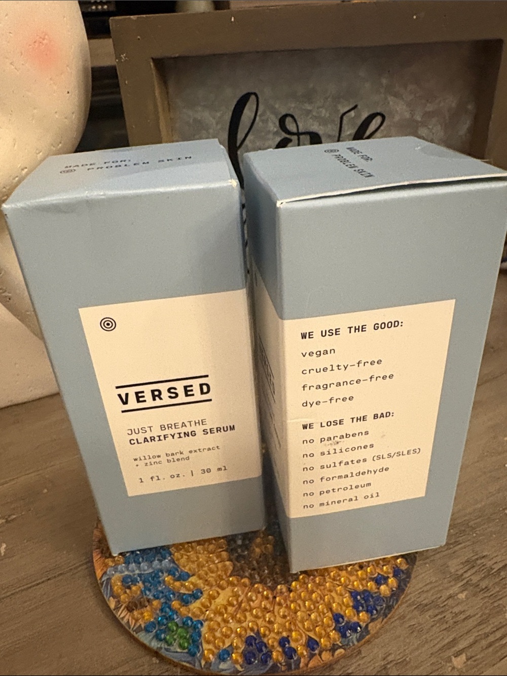 VERSED: JUST BREATHE & CLARIFYING SERUM NIB 1oz bottle  for problem skin. ⬇️💰
